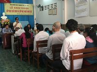 LỚP DẠY CHỮ BRAILLE VÀ DẠY NGHỀ LÀM BÀN CHẢI CHÀ SÀN ĐƯỢC TỔ CHỨC TẠI HỘI NGƯỜI MÙ THÀNH PHỐ MỸ THO