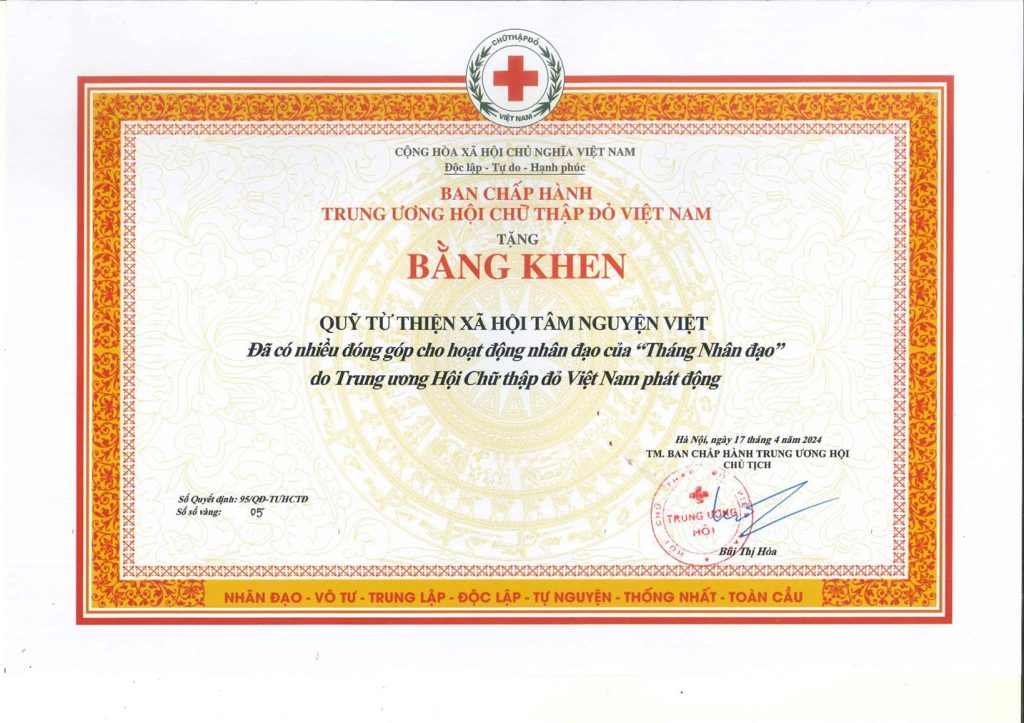 BẰNG KHEN NĂM 2024